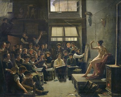 The Studio of Baron Antoine Jean Gros by Auguste Antoine Masse